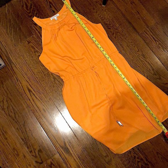 BANANA REPUBLIC Tangerine Sleeveless Cinched Waist Flowy Midi Dress NWOT Size 10 - Picture 15 of 15